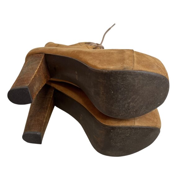 Jeffrey Campbell Lita platform booties tan brown suede lace up size 8.5 boots - Picture 8 of 12